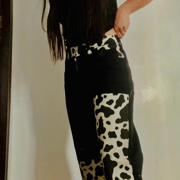 Cow print jeans Egyptian cotton - Picture 2 of 7